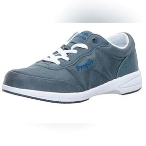 Propet Womens Navy Suede Leather Sneaker Size 10